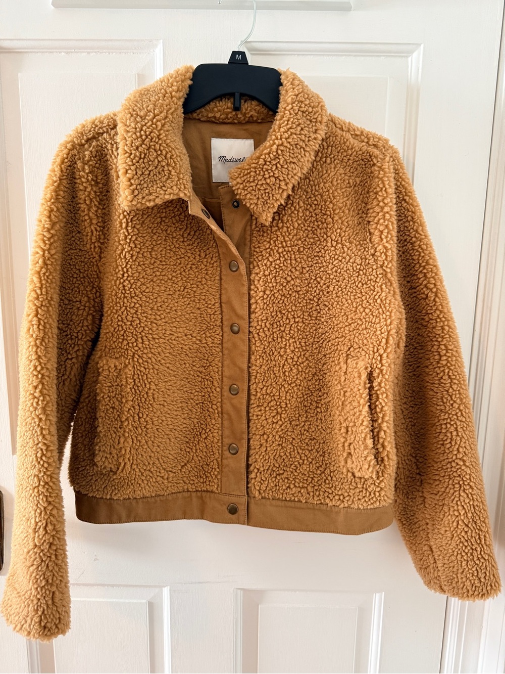 Madewell Camel Teddy Snap-Front Jacket